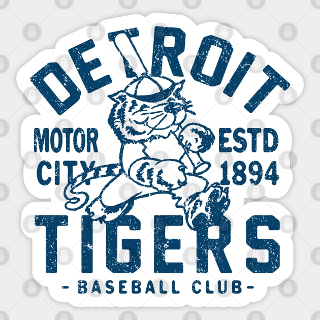 Detroit Tigers Retro 1 by Buck Tee Originals Sticker by Buck Tee